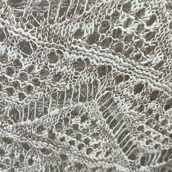 Maurices
open knit crochet boho ivory metallic copper sweater large - Picture 7 of 9